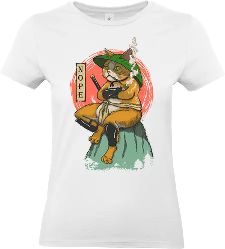 Nopejima Sensei - samuraicat, cat, warrior, nope, samurai, japanese, ronin, ninja, katana, manga, anime - Standard T-Shirt (Women)