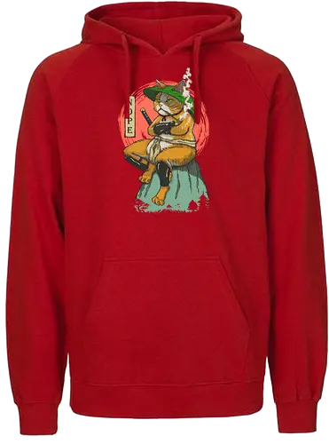 Nopejima Sensei - samuraicat, cat, warrior, nope, samurai, japanese, ronin, ninja, katana, manga, anime - Fairtrade Hoodie