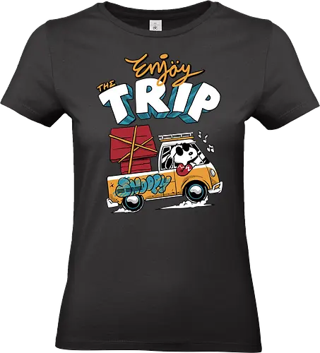 summer trip  - snooze, nap time, supranatural, fantasy, dog, cartoon, 80s, enjoy, happy, trip, adventure, outdoor, camping, hiking, nature, beach - Standard T-Shirt (Women)