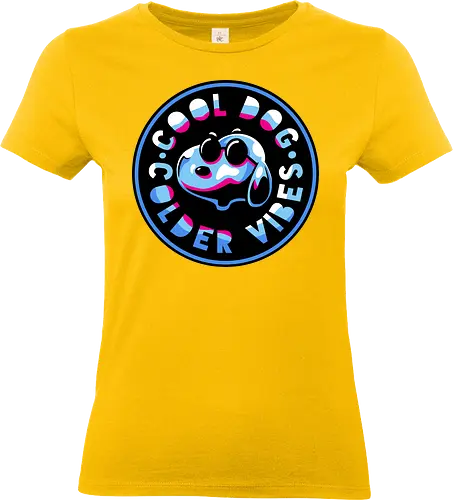 millenium dog emblem  - dog, cartoon, 80s, chrome, millenium, logo, mascot, embrodry, snooze, nap time, supranatural, fantasy - Standard T-Shirt (Women)