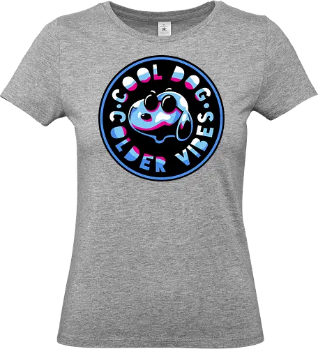 millenium dog emblem  - dog, cartoon, 80s, chrome, millenium, logo, mascot, embrodry, snooze, nap time, supranatural, fantasy - Standard T-Shirt (Women)