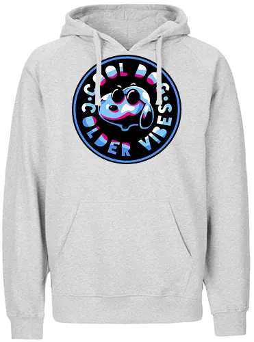 millenium dog emblem  - dog, cartoon, 80s, chrome, millenium, logo, mascot, embrodry, snooze, nap time, supranatural, fantasy - Fairtrade Hoodie