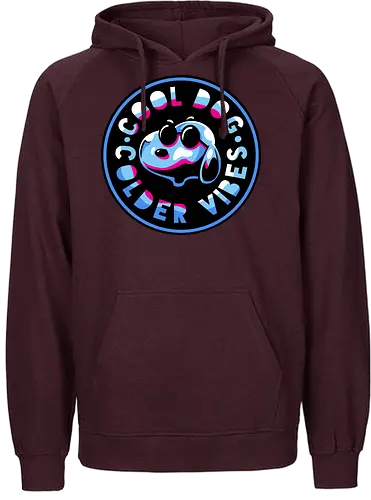 millenium dog emblem  - dog, cartoon, 80s, chrome, millenium, logo, mascot, embrodry, snooze, nap time, supranatural, fantasy - Fairtrade Hoodie