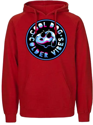 millenium dog emblem  - dog, cartoon, 80s, chrome, millenium, logo, mascot, embrodry, snooze, nap time, supranatural, fantasy - Fairtrade Hoodie