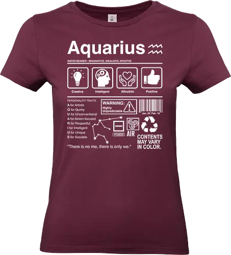 Aquarius Label - zodiac sign aquarius aquarius birthday aquarius woman aquarius zodiac sign astrology birthday constellation funnytee horoscope retro stars tarot vintage zodiac - Standard T-Shirt (Women)