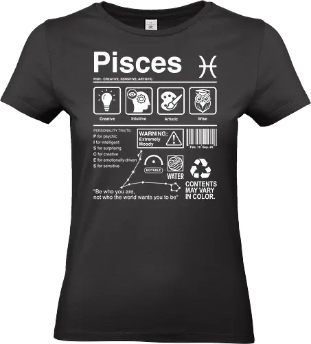 Pisces Label - zodiac sign aquarius aquarius birthday aquarius woman aquarius zodiac sign astrology birthday constellation funnytee horoscope retro stars tarot vintage zodiac - Standard T-Shirt (Women)