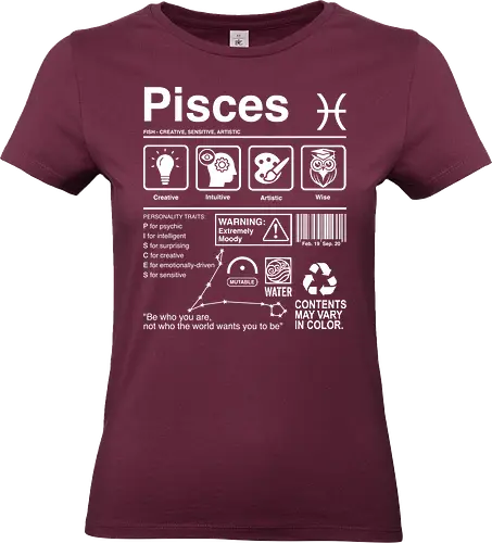 Pisces Label - zodiac sign aquarius aquarius birthday aquarius woman aquarius zodiac sign astrology birthday constellation funnytee horoscope retro stars tarot vintage zodiac - Standard T-Shirt (Women)