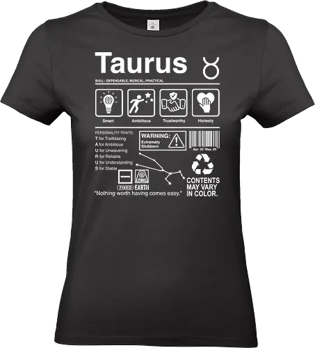 Taurus Label - zodiac sign aquarius aquarius birthday aquarius woman aquarius zodiac sign astrology birthday constellation funnytee horoscope retro stars tarot vintage zodiac - Standard T-Shirt (Women)