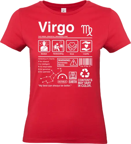Virgo Label - zodiac sign aquarius aquarius birthday aquarius woman aquarius zodiac sign astrology birthday constellation funnytee horoscope retro stars tarot vintage zodiac - Standard T-Shirt (Women)