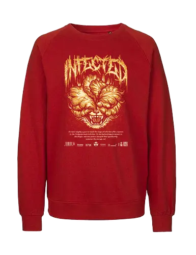 The Clicker Cat Death Metal - horror, infected, Parody, cat meme, meme, funny cat, catholic, cute cat, funny, cat joke, fungi, mushroom, fungus, skull, blackened death metal, death metal, heavy metal, metal font, deathcore, black metal, clicker zombie, clicker, ellie, gamer, gaming, joel, Last, tlou, zombie - Fairtrade Sweatshirt