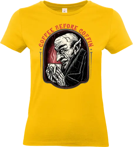 Coffee before Coffin - Movie, horror, vampire, coffee, caffeine, funny, humor, coffee lover - Standard T-Shirt (Women)
