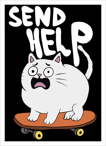Skateboard Cat Needs Help
