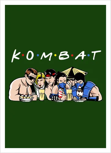 Kombat friends - mortal, kombat, game, retro, demonigote - Artprint