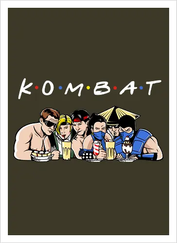 Kombat friends - mortal, kombat, game, retro, demonigote - Artprint