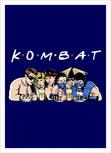Kombat friends - mortal, kombat, game, retro, demonigote - Artprint