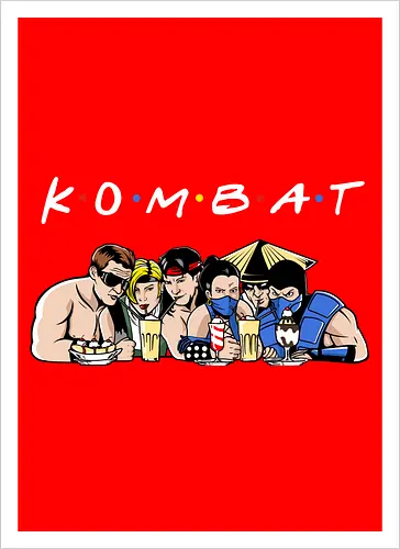 Kombat friends - mortal, kombat, game, retro, demonigote - Artprint