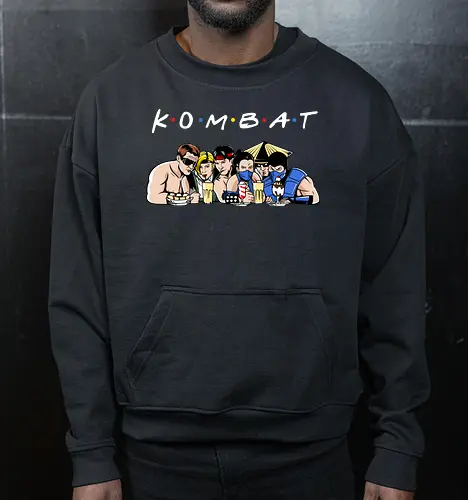 Kombat friends - mortal, kombat, game, retro, demonigote - Cropped Sweatshirt