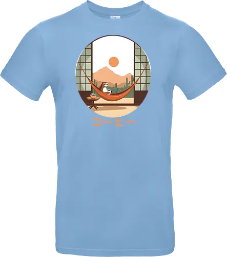 Relaxing Sloth in Desert Sunset