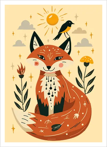 Whimsical Fox Under the Sun