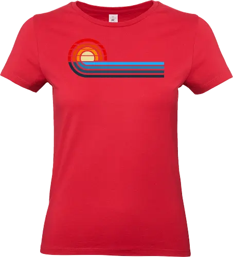 Sunshine Summer - summer, heat, ocean, vacation, stripes, sun, minimal, retro stripes, vintage stripes, modern, beaches, trips, getaways - Standard T-Shirt (Women)