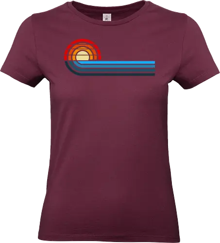 Sunshine Summer - summer, heat, ocean, vacation, stripes, sun, minimal, retro stripes, vintage stripes, modern, beaches, trips, getaways - Standard T-Shirt (Women)