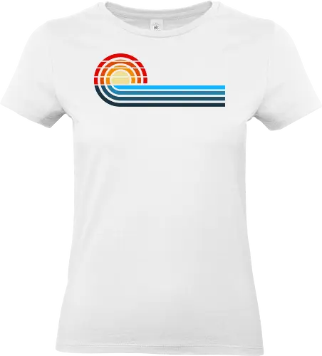 Sunshine Summer - summer, heat, ocean, vacation, stripes, sun, minimal, retro stripes, vintage stripes, modern, beaches, trips, getaways - Standard T-Shirt (Women)