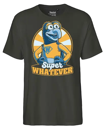 Puppet Hero Whatever - puppet, classic, tv show, meme, fun, funny, movie, superhero, hero, sarcasm, retro vintage, kids - Fairtrade T-Shirt