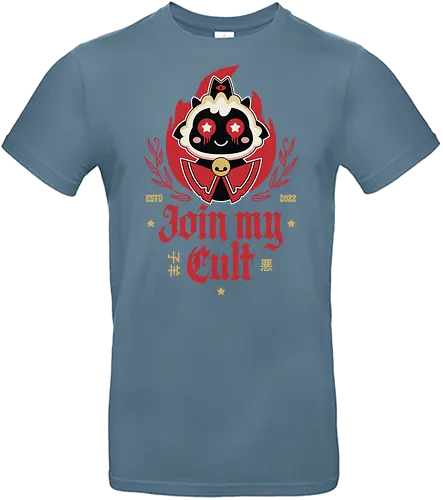 Join My Cult Emblem - aesthetic, cute, kawaii, cool, funny, chibi, sweet, japan, japanese, game, video game, gaming, geek, nerd, otaku, anime, animal, Lamb, the lamb, lamb - Standard T-Shirt