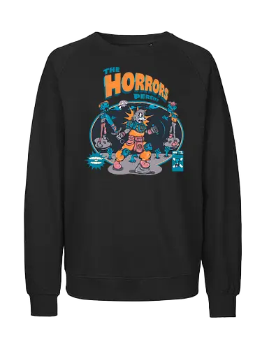 Der Schrecken hält an - Lykaner-Kraft, Retro-Stil, Werwolf, Zombie-Apokalypse, verfluchte Nacht, dunkle Kunst, Vollmondwut, lustiger schwarzer Humor, Horrorkunst - Fairtrade Sweatshirt