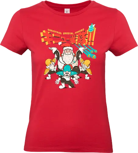 Weihnachts-Spezialkräfte - taktische Einheit, Weihnachten, Elfenkrieger, Spaß, Geeky Christmas, Kamehame Hohoho, Leistungsstufe, Santa Squad, Santa Strike Team, Shonen Christmas - Standard T-Shirt (Women)