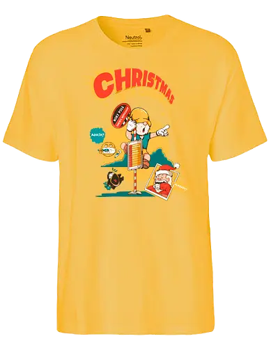 Weihnachten – Es kommt - bissige Weihnachten, Anti-Jubel, Weihnachten, düstere Feiertage, schwarzer Humor, Elf in Alarmbereitschaft, festlicher Zusammenbruch, lustige Weihnachten, Feiertags-Burnout, Weihnachtsmann-Panik - Fairtrade T-Shirt