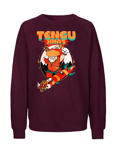 Tengu-Weihnacht - Anime-Feiertage, festlicher Krieger, Spaß, Japanisch, Frohe Weihnachten, Otaku-Weihnachten, Samurai-Weihnachtsmann, Der Weihnachtsmann wird zum Samurai, Weihnachtsmann gegen Tradition - Fairtrade Sweatshirt