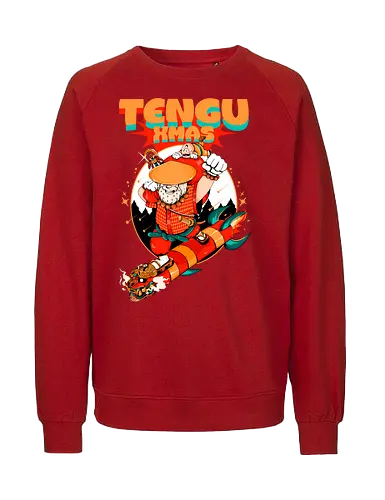 Tengu-Weihnacht - Anime-Feiertage, festlicher Krieger, Spaß, Japanisch, Frohe Weihnachten, Otaku-Weihnachten, Samurai-Weihnachtsmann, Der Weihnachtsmann wird zum Samurai, Weihnachtsmann gegen Tradition - Fairtrade Sweatshirt