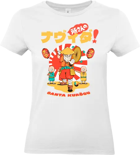 Santa Kurosu - Weihnachten, süße dunkle Weihnachten, dunkler Feiertag, schwarzer Humor, festliche Folklore, Spaß, japanische Weihnachten, Katana-Claus, mythische Weihnachten, Samurai-Weihnachtsmann - Standard T-Shirt (Women)