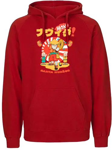 Santa Kurosu - Weihnachten, süße dunkle Weihnachten, dunkler Feiertag, schwarzer Humor, festliche Folklore, Spaß, japanische Weihnachten, Katana-Claus, mythische Weihnachten, Samurai-Weihnachtsmann - Fairtrade Hoodie