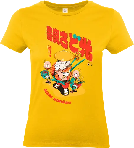 Santa aus Kanagawa - Anime-Weihnachten, dunkle Weihnachten, schwarzer Humor, Folklore-Fusion, Spaß, japanischer Feiertag, mythischer Feiertag, Nordpol-Dojo, Weihnachtsmann-Samurai, Shinto-Weihnachten - Standard T-Shirt (Women)