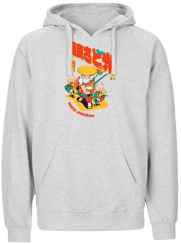 Santa aus Kanagawa - Anime-Weihnachten, dunkle Weihnachten, schwarzer Humor, Folklore-Fusion, Spaß, japanischer Feiertag, mythischer Feiertag, Nordpol-Dojo, Weihnachtsmann-Samurai, Shinto-Weihnachten - Fairtrade Hoodie