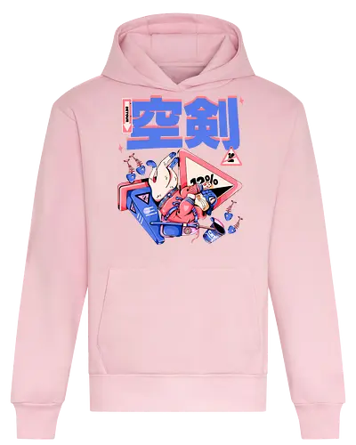 Katze im freien Fall - Ramen und Bedauern, Trashcore, Cyberpunk-Katze bunt, Katzenabstammung, freier Fall, lustiger Katzencartoon, Katana-Katze, Kawaii-Dystopie, Neo Tokyo, lila - Heavyweight Hoodie