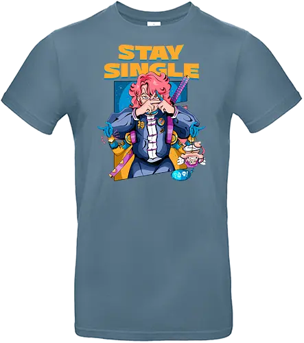 Bleib Single - Anti-Valentinstag, Cyber-Ninja, Cyberpunk-Valentinstag, Kawaii-Herzensbrecher, Ninja-Mädchen, Single bleiben, Valentinstag-Ninjutsu - Standard T-Shirt