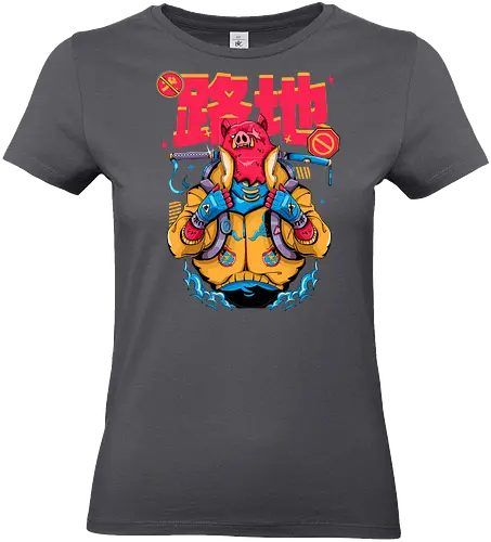 Wütendes rotes Schwein mit Katana - Tierrebellion, Anime-Tier, Anthro-Samurai, Cyberpunk-Schwein, kantiges Kawaii, Glitchcore-Tier, Katana-Schwein, rotes Schwein, Samurai-Schwein, Urban Core - Standard T-Shirt (Women)