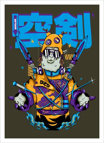 Attentäter-Lama – Cyberpunk-Samurai-Tier