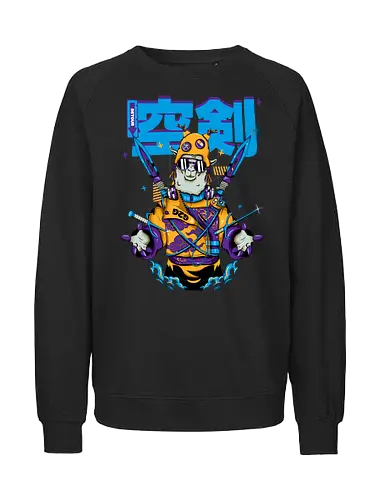 Attentäter-Lama – Cyberpunk-Samurai-Tier - Tierkrieger, Bladecore, Cyber-Tier, Cyberpunk-Samurai, pelzige Klinge, Kawaii-Assassine, Lama mit Haltung, Neotokyo, urbane Streetwear - Fairtrade Sweatshirt