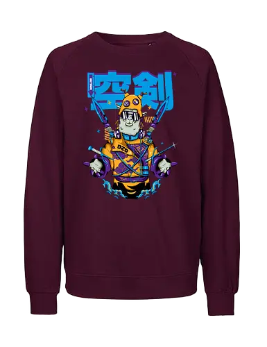 Attentäter-Lama – Cyberpunk-Samurai-Tier - Tierkrieger, Bladecore, Cyber-Tier, Cyberpunk-Samurai, pelzige Klinge, Kawaii-Assassine, Lama mit Haltung, Neotokyo, urbane Streetwear - Fairtrade Sweatshirt