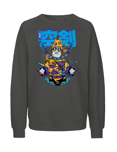 Attentäter-Lama – Cyberpunk-Samurai-Tier - Tierkrieger, Bladecore, Cyber-Tier, Cyberpunk-Samurai, pelzige Klinge, Kawaii-Assassine, Lama mit Haltung, Neotokyo, urbane Streetwear - Fairtrade Sweatshirt