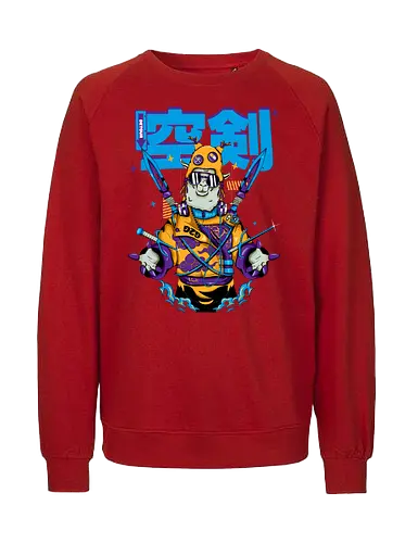 Attentäter-Lama – Cyberpunk-Samurai-Tier - Tierkrieger, Bladecore, Cyber-Tier, Cyberpunk-Samurai, pelzige Klinge, Kawaii-Assassine, Lama mit Haltung, Neotokyo, urbane Streetwear - Fairtrade Sweatshirt
