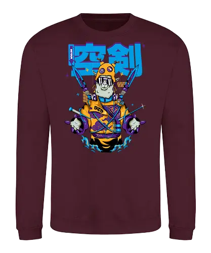 Attentäter-Lama – Cyberpunk-Samurai-Tier - Tierkrieger, Bladecore, Cyber-Tier, Cyberpunk-Samurai, pelzige Klinge, Kawaii-Assassine, Lama mit Haltung, Neotokyo, urbane Streetwear - Sweatshirt