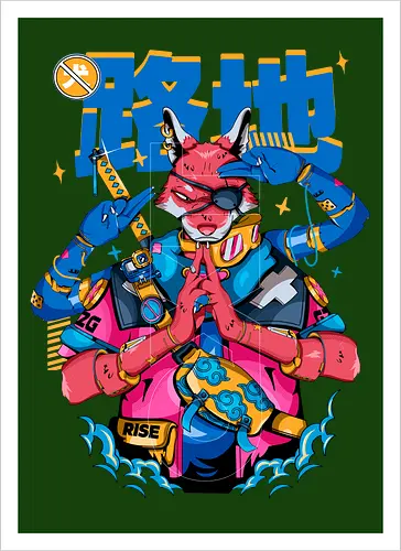 Tokyo-Straßenfuchs – Cyberpunk-Samurai