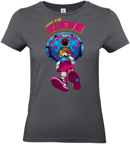 Ich will glauben - 90er-Jahre-Science-Fiction, Entführung, Alien-Angriff, kosmische Angst, gruseliger Außerirdischer, dunkle Science-Fiction, schwarzer Humor, ich will glauben, Vintage-Alien, Akte-X-Vibes - Standard T-Shirt (Women)