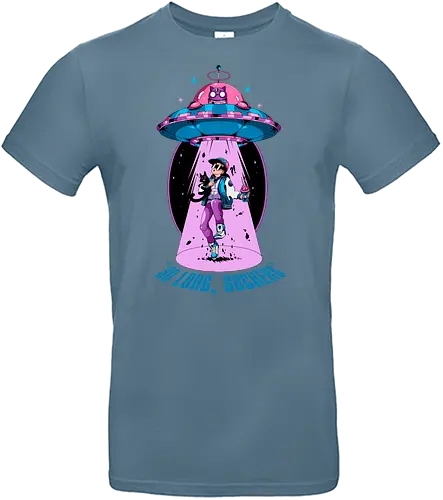 Auf Wiedersehen - Entführung, Alien-Katze, schwarzer Humor, lustiges UFO, intergalaktisches Haustier, Miau aus dem All, Meowcore, Retroscifi, Mach's gut, UFO-Katze - Standard T-Shirt