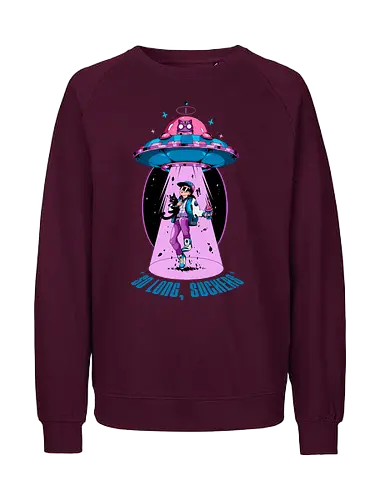 Auf Wiedersehen - Entführung, Alien-Katze, schwarzer Humor, lustiges UFO, intergalaktisches Haustier, Miau aus dem All, Meowcore, Retroscifi, Mach's gut, UFO-Katze - Fairtrade Sweatshirt